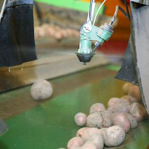 Om overlast door stof te beperken, worden de aardappelen, voor ze bij de leesband komen, besproeid met een nevel water. Maar dat is volgens Groeneveld nog niet afdoende. Daarom wil hij ook werk maken van de leeskamer.