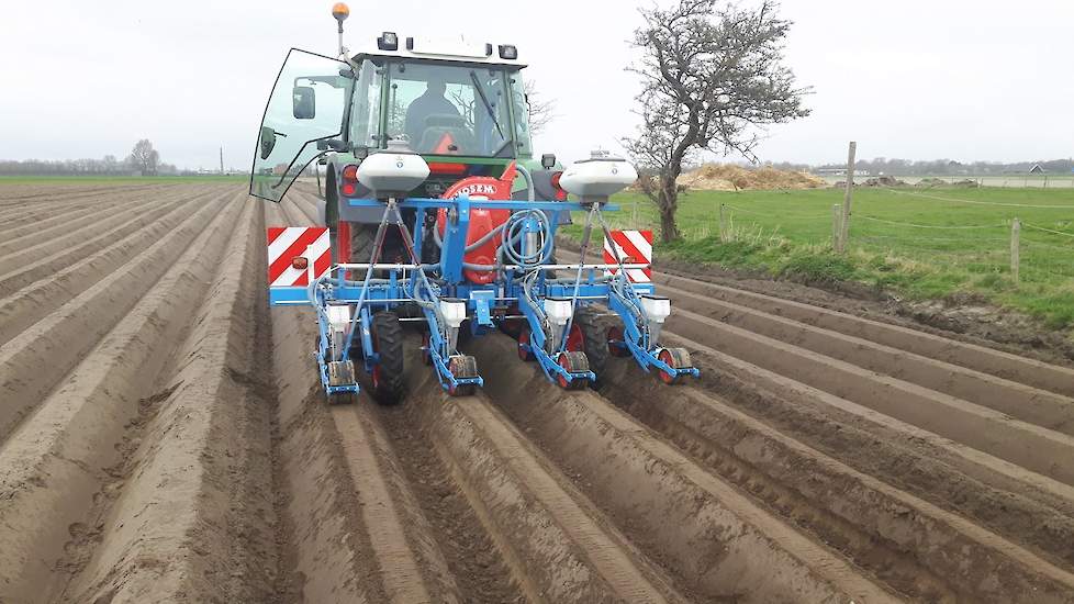 Akkerbouwer Van Nieuwenhuijzen zaait peen van het ras Nerac, een maand later dan vorig jaar.