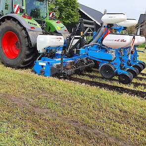 Deze freest stroken uit waar daarna in één werkgang maïs ingezaaid wordt. De groenbemester tussen de rijen kan hierdoor blijven staan.